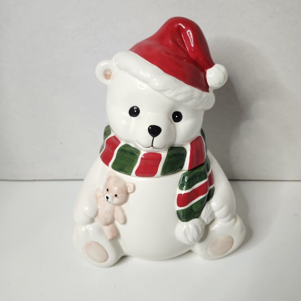 Vintage 1991 Homco Christmas Bear Cookie Jar